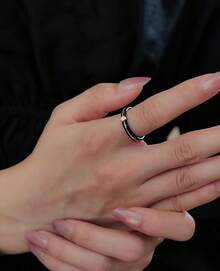 6mm White/Black Ceramic Rings Plus Cubic Zirconia For Women Comfort Fit Engagement Wedding Band Size 5-122025 - 4mm Line Black+Silver - View 6