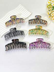 1 buc/3 buc/6 buc model geometric casual din plastic ABS (rășină ABS) 2025 agrafe de păr noi, vândute la preț redus, potrivite pentru pictură, plumeria, vacanță, călătorii, petrecere, ziua de naștere, birou, plajă, coafură de vacanță, set combinat cu gheare de păr, agrafe cu gheare pentru toate anotimpurile accesorii de păr de iarnă