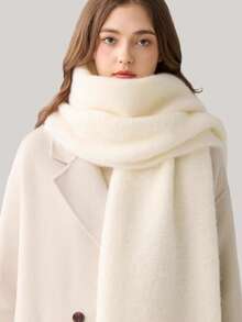 1pc Women's Solid Color Tassel Scarf, Warm & Soft Shawl For Weddings In Autumn/Winter, Plain Versatile And Eye-Catching, Suitable For Daily Outings, Parties, Adds Unique Charm To Outfits, Also A Great Gift