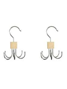 Organizador de madeira maciça com 6 ganchos, 1/2 peças, cabide giratório para gravatas com base de madeira e ganchos de aço para chapéus, bolsas e cachecóis, dobrável e compacto, ganchos de 6 pontas, ganchos para casacos, ganchos para cachecóis, ganchos para cintos, cabideiro para armários, ganchos para cabideiros de entrada, itens essenciais para a volta às aulas e para casa, cabideiro multifuncional sem furadeira para cintos, gravatas, roupas íntimas, bolsas, cachecóis, roupas, ganchos de armazenamento - Multicolorido - Ver 18