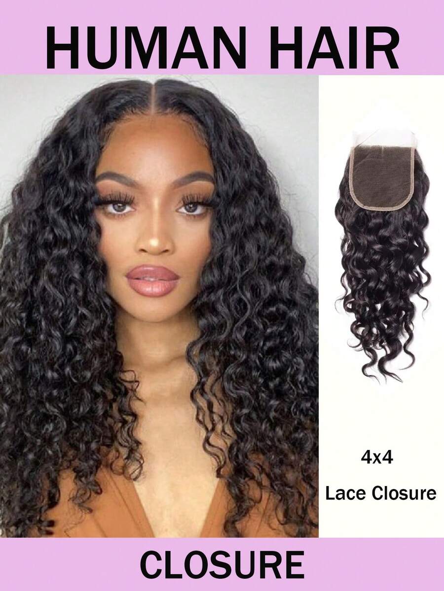 Tóc giả ren sóng nước 4x4 màu tự nhiên, tóc giả ren sóng nước trong suốt dành cho nữ - S1 - Xem 1