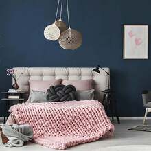 1 Roll Dark Green Matte Material Thickened, Waterproof And Wear-Resistant Wallpaper Peel And Stick Vinyl-Suitable For Bedroom, Living Room, Kitchen Wall Background Decoration Christmas Decoration/Fall Decor/Home Decor - Blue - View 5