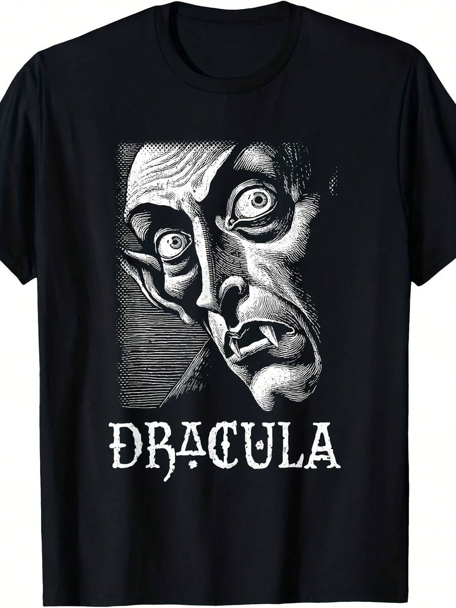 Classic Dracula Vintage Gothic Vampire Halloween Horror Fans T-Shirt - 款式6 - 查看 1