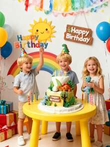 1pc Dinosaur Forest Fruit Tree Cake Topper, Birthday Party Decoration, Cake Insert, Suitable For Birthday Party Decoration