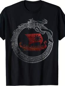 Jormungandr Vikings Dragon Ship TShirt Viking History Shirt - 款式22 - 查看 1