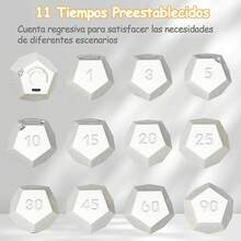 EstiloTendenciaTemporizador Cocina, Temporizador Digital, Cronometro NiñOs, Temporizador Flip Con Sonido Y VibracióN, 11 Tiempos Preestablecidos, Adecuado Para Aprender, Cocinar Temporizador De Cuenta AtráS AmarilloCalidad PremiumVersióN Mejorada - Blanco - Ver 5
