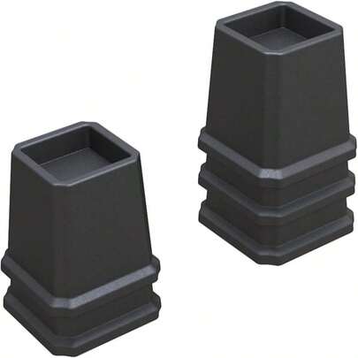 Whynonap Bed Risers 2 Inch Heavy Duty Bed Elevators, Set Of 6 Lifts Up 2000 Lbs Furniture Riser For Sofa And Table, Black