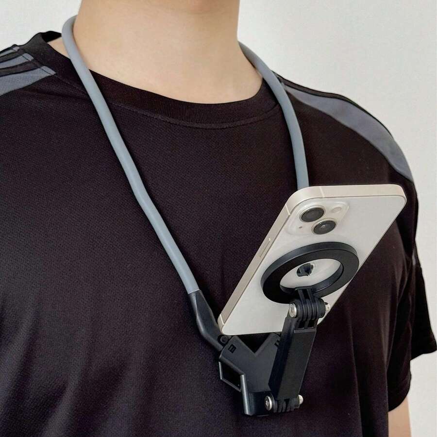 Soporte de correa para el cuello de la cámara, que puede cambiar entre la toma horizontal y vertical de la cámara en un segundo. Es un soporte de cámara giratorio con rosca con un diseño universal para usar en el cuello, hecho de gel de sílice y materiales metálicos flexibles.