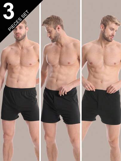 3-Pack Men's Slim Fit Arrow Pants Cotton Lounge Shorts