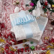 Blue Satin Ribbon 2 Inch X 25 Yards Double Face  Blue Gift Ribbon For Gift Wrapping  Shower Wedding Dr Bows Making Flower Bouquet Wrap Home Dr,25026531 - 藍色 - 查看 2