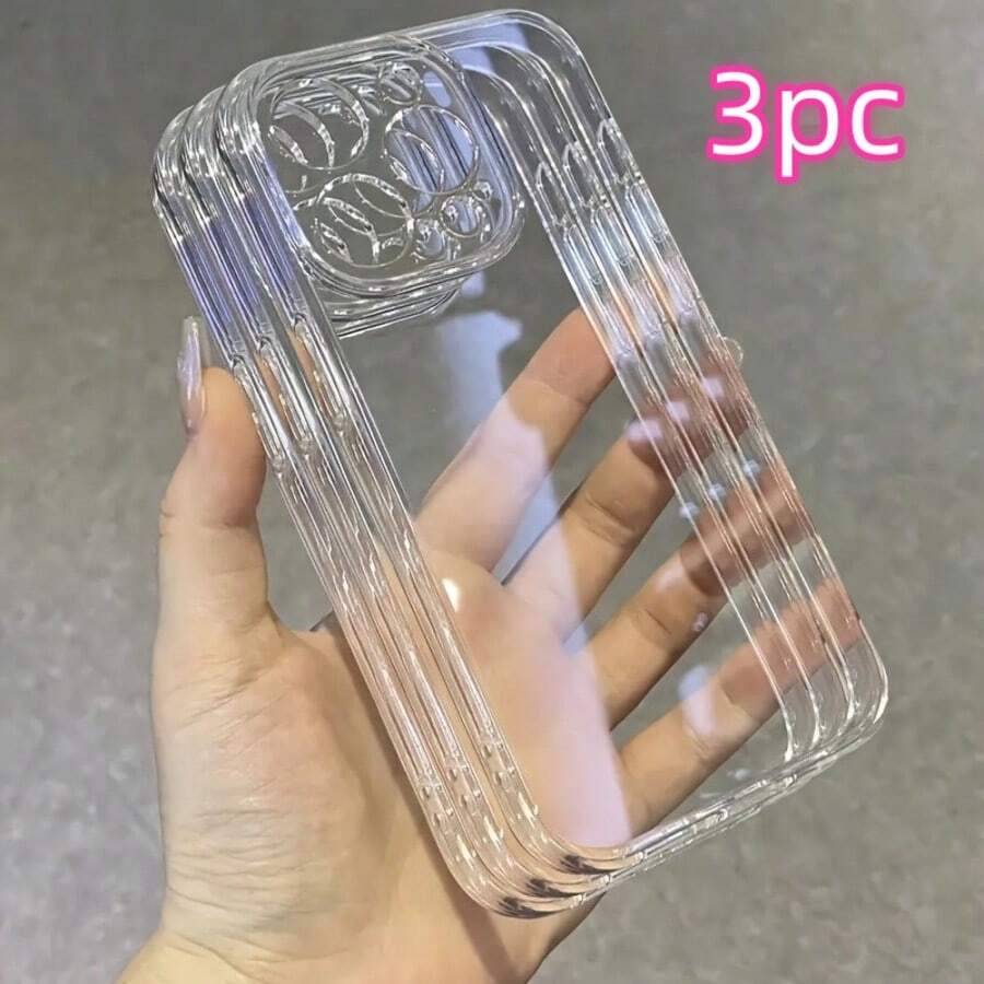 3 Ốp lưng điện thoại TPU mềm thay thế hàng ngày trong suốt tối giản, tương thích với các mẫu điện thoại Apple 17 16 15 14 13 12 11 Plus Pro Max, Ốp lưng bảo vệ phong cách INS cá nhân hóa, Ốp lưng bảo vệ toàn thân tối giản thời trang, Thiết kế thẩm mỹ cao, Quà tặng sinh nhật, Quà tặng ngày lễ - Trong sáng - Xem 1