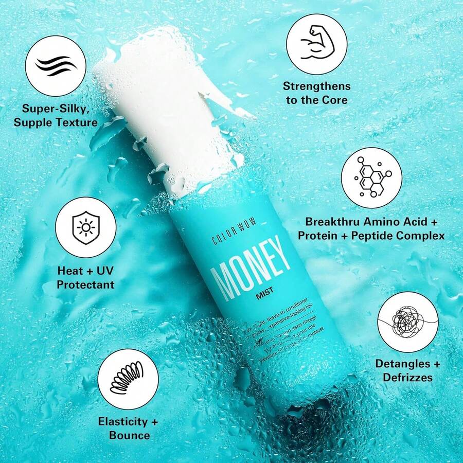 1COLORWOW MONEY MIST – Luxe Leave-In Conditioning Treatment For Glossy, Expensive-Looking Hair | Moisturizes, Defrizzes & Detangles For Smooth, Silky Texture - 寶藍色 - 查看 1