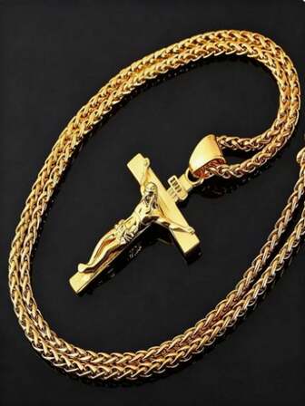 Men's Classic Faith Cross Pendant Necklace, Suitable As A Gift For Friends