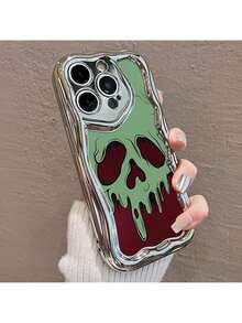 Custodia per telefono completamente antiurto e resistente agli urti, con design a teschio fuso, adatta per le serie 16, 15, 14, 13, 12, 11 e XS, dotata di tecnologia di elettrodeposizione avanzata per una migliore protezione.