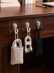 1pc Rotating Hooks, Non-Perforated Large Mosquito Net And Curtain Hooks, Home Sticky Coat Hooks, Bathroom Decoration, Foldable, Non-Drilling Multi-Functional Rack Belts, Ties, Underwear, Bags, Scarves, Clothes, Storage Hooks, Coat Hangers - Multicolor - View 11