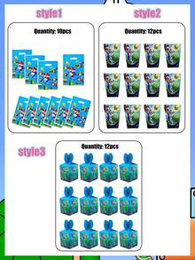 Super Mario Portable Candy Packaging Box, Fruit Biscuit Creative Gift, Baking Paper Box, Birthday Party Gift Packaging Bag, Pearlescent Film PE Gift