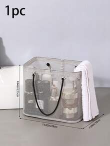 1/2pcs Large Capacity Portable Mesh Shower Bag Makeup Organizer Bag, Travel Toiletry Bag With Hanging Hook, Mesh Shower Caddy, Bathroom Tote Bag For Gym, Travel, Swimming