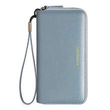 Cartera de gran capacidad con estilo vintage de OBCREATOR - Monedero con cremallera doble, múltiples ranuras para tarjetas, monedero y soporte para identificación. Regalo de Halloween, Navidad y Día de San Valentín para mujeres