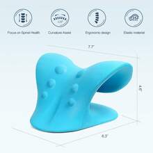 Estiramiento de cuello, corrector de joroba, relajador de cuello y hombros, dispositivo de tracción cervical tipo almohada para relajar los músculos y aliviar el dolor de la articulación temporomandibular (azul) - Azul - Ver 8