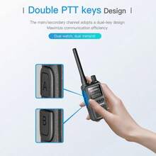 Baofeng UV-5R Mini Walkie Talkie con Bluetooth, programación por aplicación, multibanda, AM, copia de frecuencia inalámbrica, doble PTT, tipo C, radio bidireccional de aficionados - 5R Mini-Negro - Ver 3