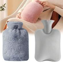(Gray, Water Capacity 2000ml), PVC Water Injection Hot Water Bottle, Explosion-Proof Hand Warmer Hot Water Bottle, Hot Compress To Relieve Soreness And Dysmenorrhea, Warm Hands And Feet, Gifts For Elders, Women And Children - Multicolor - View 12