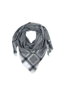 3-Piece Set Arabic Men's Headscarf, Middle East Dubai Shawl Scarf, Includes 1 Solid Bohemian Polyester Headband And 1 Hand-Knitted White Cap, Boho Style, Suitable For Middle East Travel/Arabic Outfit/Bohemian Fashion