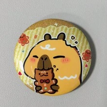 可爱圣诞水豚双闪银洋葱徽章卡通学生胸针铁皮背包挂饰生日礼物 - 圣诞礼物完美礼物 - 礼品 5000+随机款式 - 彩色 - 查看 8