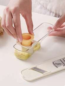 1件装手动姜洋葱切丝器、压蒜器、三合一迷你姜蒜研磨器、蒜蓉切碎器、蒜蓉研磨器、厨房切丝器 - 彩色 - 查看 2