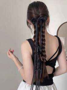 2个装女士黑色蕾丝蝴蝶结发夹，优雅时尚设计，适用于马尾辫、发髻、浪漫派对、日常及正式场合，发夹、发卡、头饰、发卡 - 彩色 - 查看 4