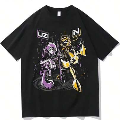 Drones N y Uzi T-SHIRT-S Moda Wo Algodón Caliente Anime S Hip Hop Short Sve Ropa Punk Y2K Streetwea220 g C-AmiS-eta de aL-Godón de con tecnología antiolor - UniS-ex para deporte Apta para todas las perS-onas, ya sean mujeres o hombres Tejido duradero de alta C-Alidad apto para todas las oC-Asiones, suave al tacto pero diseñado para durar Tops transpirables Conjuntos de otoño para mujer Conjuntos de vaC-Aciones para mujer Disfraz de Halloween para mujer