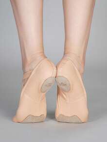 Daydance 女士弹力专业软底芭蕾舞鞋蝴蝶云软鞋芭蕾平底鞋弹力瑜伽健身舞蹈鞋 - 杏色 - 查看 5