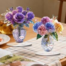 1/2/20 buc vază artă acrilică ornament de masă, placă plană 2D, masă de birou pentru petrecere de primăvară artă de masă pentru interior și exterior, decor cameră baie decor și accesorii.