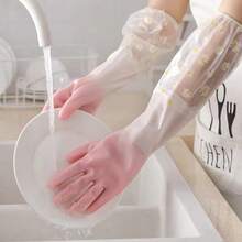 1pc Of Thermal Dishwashing Gloves, Thick And Durable, Waterproof Non-Slip, Protective - 粉色 - 查看 2
