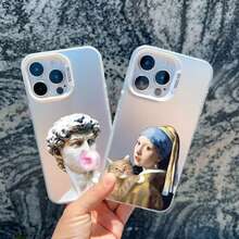 Custodia per telefono con estetica artistica di Davide e Mona Lisa, compatibile con 16, 15, 14, 13 Pro Max, Mini, 15, 14 Plus, 12, 11 Pro Max, antiurto, con copertura laser, compatibile con custodia per iPhone 17, custodia per iPhone 17 Pro, custodia per iPhone 17 Pro Max - CH-Black EGSJ 2 - Visualizzare 5