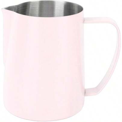 600ML Coffee Frothing Cup 304 Stainless Steel Milk Frother Jug Point Mouth Latte Art Pitcher With Inner Scale 600ML Milk Frother Pitcher Inner Scale Stainless Steel Latte Art Pink