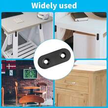 10pcs Black Metal Flat Straight With Screws - Metal Connector Plates Accessories For Wooden Furniture Repair - Black - View 4