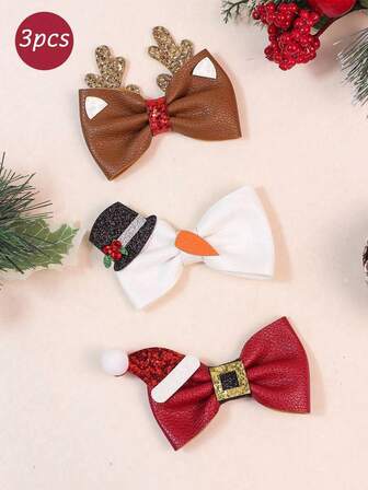 3 st nya julhårspännen festdekorationer, julklapp renhorn ankspänne, rosettklocka spänneset, hårspänne, hårspännen, håraccessoarer