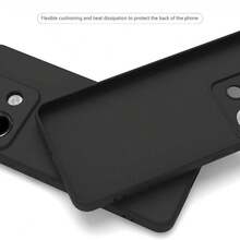 A Black Sandstone Phone Case, Compatible With Tecno Spark 40 Pro/Spark 40 C/Spark 40/Pova Neo 2/Note 50 Pro 4G/Hot 50 Pro+ 4G/ Smart 8 Plus/Note 50 Pro+, Phone Case, Phone Protective Cover, Phone Jacket, Black Phone Case, Simple Phone Case, Solid-Color Phone Case, Black TPU Phone Case, Anti-Drop Phone Case (Military-Grade Protection), Lightweight Phone Case, Phone Protective Shell. - Black-matte - View 10