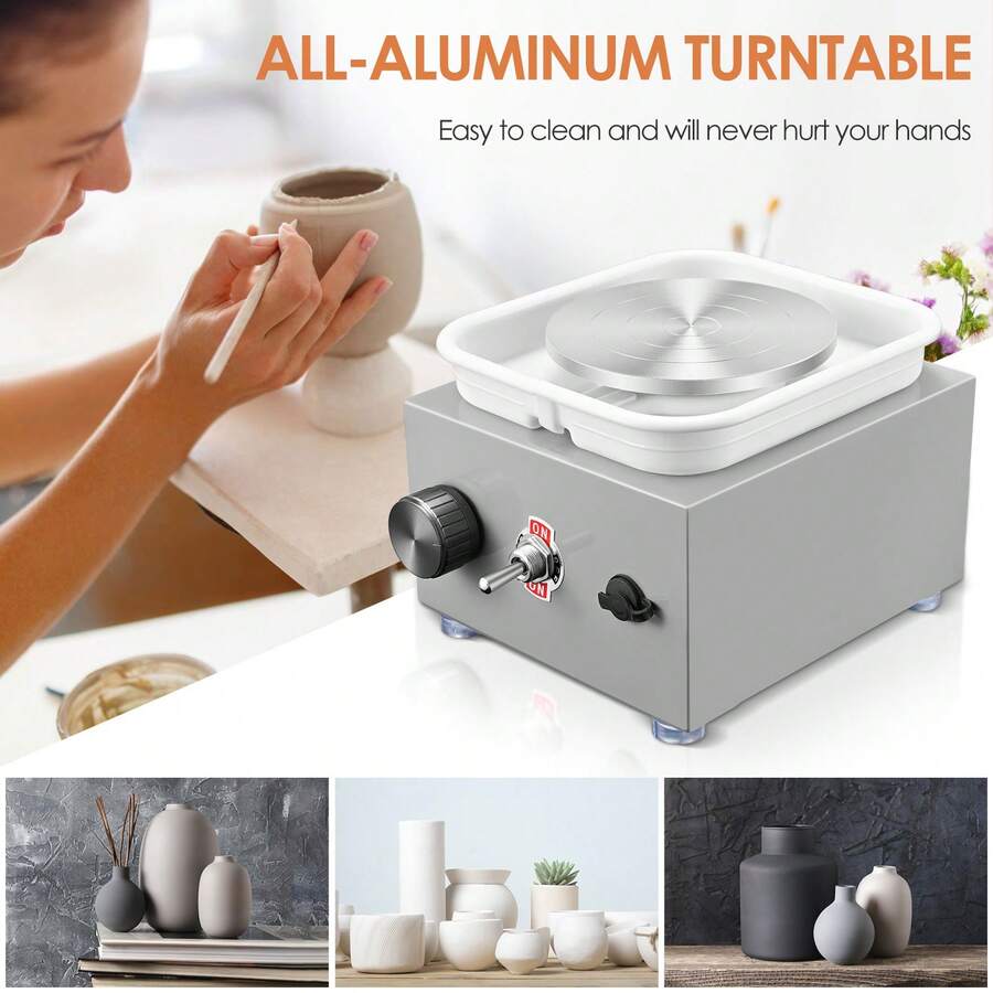 Mini Pots, Pottery Wheel, 6.5 Cm Ten Cm Rotary Wheel DIY Clay Tool A Bowl For Ceramic And Pottery - Màu vàng - Xem 1