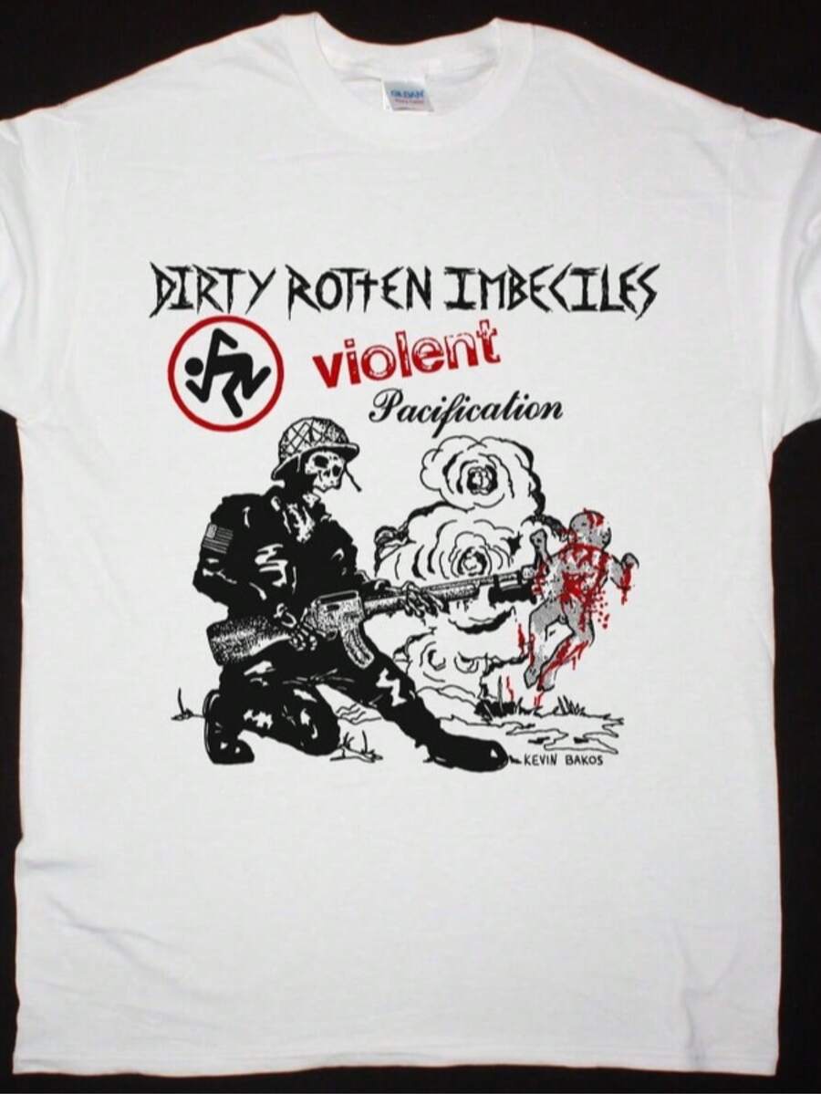 D R I VIOLENT PACIFICATION White T-Shirt Thrash Metal Crossover S O D Dri Tshirt Size USA Unis - trắng - Xem 1