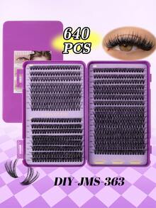 640 de extensii de gene DIY cu cluster, kit de extensii de gene, kit de extensii de gene cu ondulație D, ondulare cluster de gene simple negre, set de gene cu volum mixt 10D+20D/30D+40D+50D, clustere de gene simple mixte de 9-16 mm pentru DIY acasă, gene cu ondulație D, clustere de gene dense cu adeziv și sigilant pentru gene și instrumente aplicatoare pentru uz acasă, potrivit pentru serviciu, călătorii, vacanțe și uz zilnic. - Multicolor - Vizualizare 14