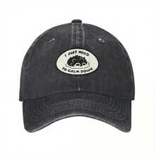2025 New "I Need A Break" Baseball Cap, Cute Cat Pattern - Adjustable Snapback, Breathable Textile Fabric, Unisex Golf & Tennis Cap Suitable For Outdoor Activities, Beer Festival, 4th Of July Celebration - Black, Fun Baseball Cap, Casual Headwear, Casual Style, Textile Construction - Deep Heather - View 1