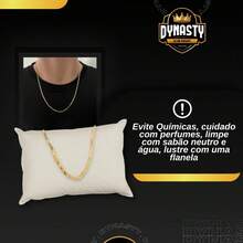 Corrente Banhado a Ouro 18k Cordão Masculino Fino Piastrini Banhado Folheado - Dourado - Visão 7