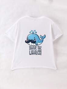 Tween Boy Casual Loose T-Shirt Cartoon Blue Shark Beach Seaside Fashion Round Neck Short Sleeves Boys Graphic Tee Kids Basic Short Sleeve,Tops For Summer,Funny Tshirts