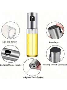 1/2/4pcs Olive Oil Sprayer Mister Bottle, For Cooking Oil Dispenser, Vinegar Bottle, Air Fryer, Kitchen Cooking, Frying, Salad, Baking, Grilling