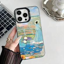 Custodia per telefono con dipinto ad olio retrò stile Van Gogh, compatibile con 16 Pro Max, 15, 14, 13, 12, 11, XR, XS, X, 7, 8 Plus, cover di lusso opaca con effetto laser, compatibile con modelli Galaxy S17, S17 Pro, S17 Pro Max