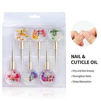 IDOL COLOR 指缘油套装（6瓶），滋养焕活指甲油，蕴含花香精华，快速吸收，清爽不油腻，保护指甲，呵护指缘——美甲护理必备