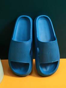 Comfortable Non-Slip Women's Indoor Slides - Ultra-Soft EVA, Quick-Dry, Lightweight Home & Bathroom Footwear - Blue - View 7