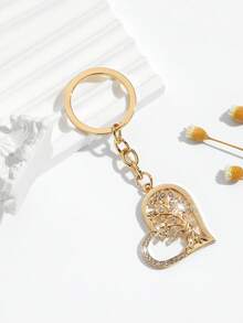 1pc Fashion European Style Hollow Circular Tree Of Life Shaped Keychain Decoration, Embellished With Rhinestones, Suitable For Women Car Keys And Bags Car Accessories Bag Charm Backpack For School Cute Goth Y2k Halloween Accessories Teachers Day Christmas Gift Ideas Bag Lanyards With Id Holder Car Accessories Bag Charms - Multicolor - View 29