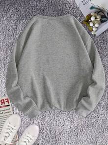 Houston Texans Glitter Logo Sweatshirt Women's Gray Oversized Pullover Crewneck Long Sleeve Football Fan Apparel For Game Day And Casual Wear - 灰色 - 查看 3